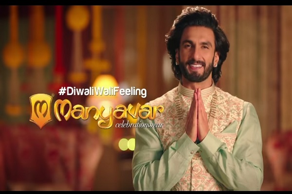 Manyavar latest Diwli ad with Ranveer Singh image